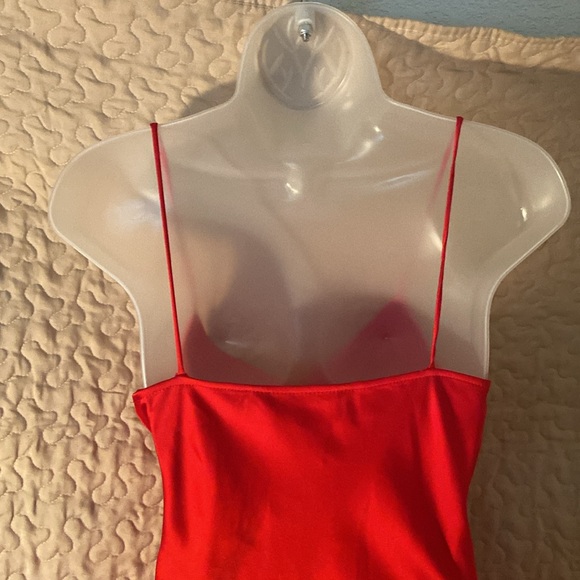 Zara Red Satin Lingerie Style Dress, sz XS, 101D002 - Picture 6 of 9